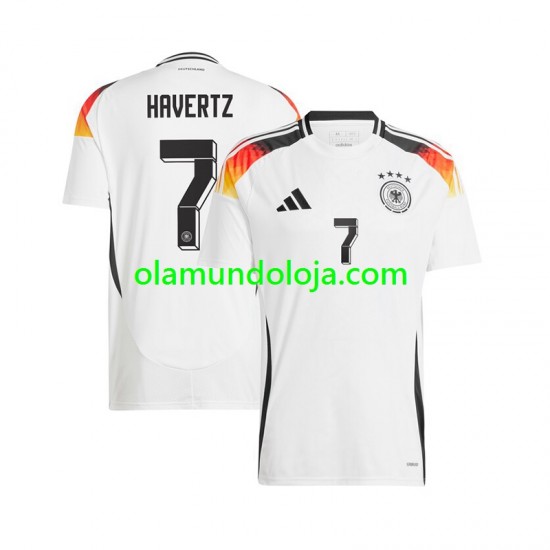 Camisola Alemanha Havertz 7 Homem Equipamento Primeiro Euro 2024 Manga Curta